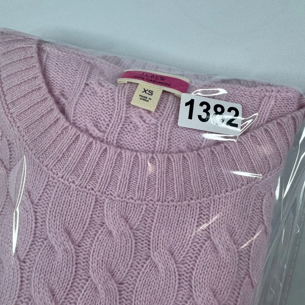 J.Crew‎ Sweater Women XS Pink Purple Ombre Cashmere Cable Knit Crewneck Limited